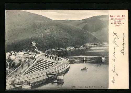 AK Gemünd, Urfttalsperre mit Fischerboot