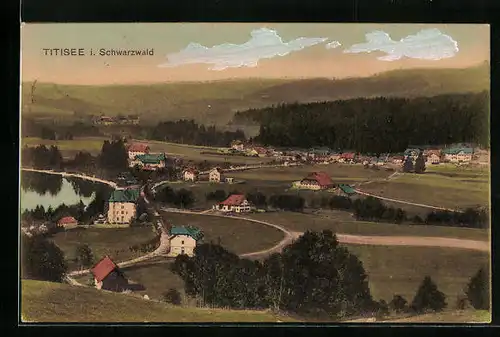 AK Titisee i. Schwarzwald, Ortspartie mit See