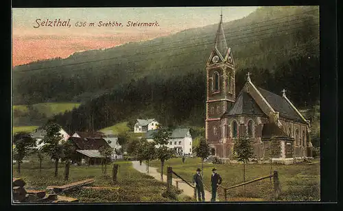 AK Selzthal, Ansicht Dorf im Tal mit Kirche