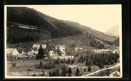 AK Trieben, Ansicht Tauernstrasse und Dorfhäuser