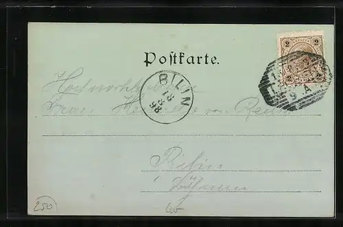 Mondschein-AK Leoben, Ansicht Hauptplatz bei Vollmondnacht