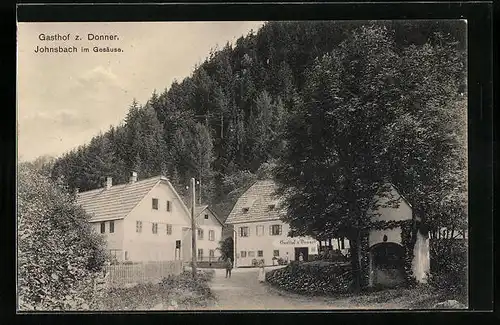 AK Johnsbach /Gesäuse, Blick gegen Gasthof Zum Donner