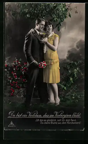 Foto-AK Photochemie Berlin Nr. 6442 /4: Mann fand seine Geliebte im Verborgenen