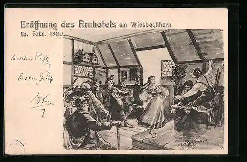 AK Salzburg, Ballfest des DÖV am 15.02.1900 im Curhaus, Eröffnung des Firnhotels am Wiesbachhorn, Volkstanz