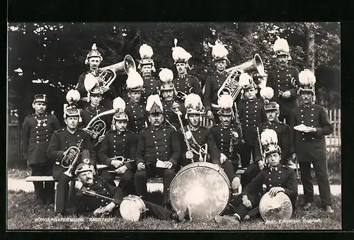 Foto-AK Radstadt, Musiker der Bürgergarde in Uniform mit Instrumenten