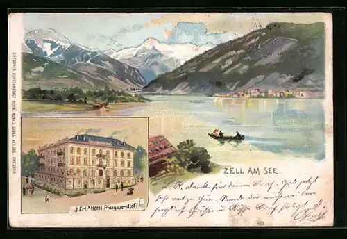 Lithographie Zell am See, Hotel Pinzgauer-Hof