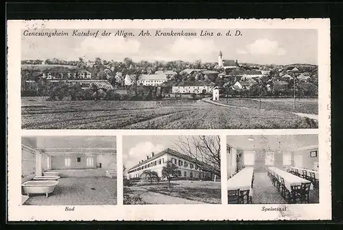 AK Katsdorf, Innen- und Aussenansicht vom Genesungsheim der allgem. Krankenkassen Linz, Totalansicht