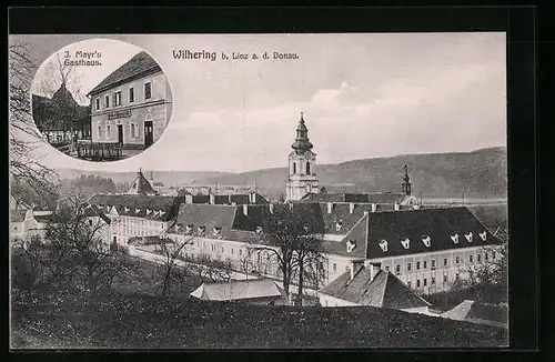 AK Wilhering, Kloster und Gasthaus von J. Mayr