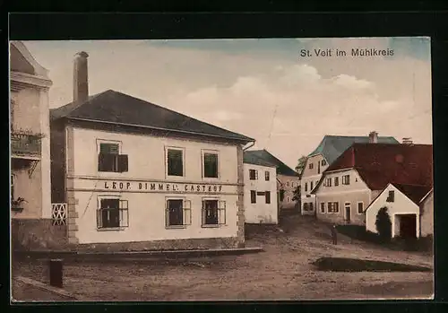 AK St. Veit / Mühlkreis, Gasthaus von Leop. Dimmel