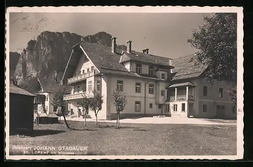 AK St. Lorenz am Mondsee, Gasthaus von Johann Stabauer