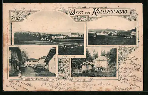 AK Kollerschlag, Meisinger`s Gasthaus Junging, Bachwirth, Finanzwach-Kaserne