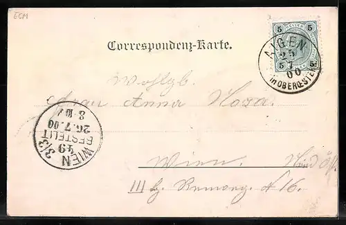 AK Aigen-Schlägl, Marktplatz, Pfarrkirche, Totalansicht