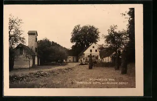 AK Södingberg, Gasthaus Zettl mit Feuerw. Depot