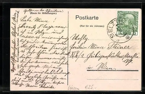 AK Selzthal, Ortspartie mit Kirche mit Alpenblumen