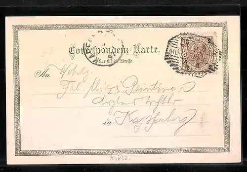 Lithographie Mürzzuschlag, Hotel Lambach, Totalansicht, Kirche