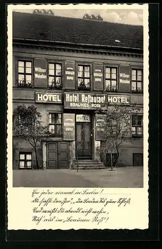 AK Berlin-Kreuzberg, Hotel-Restaurant Braunes Ross, Dresdener Strasse 77
