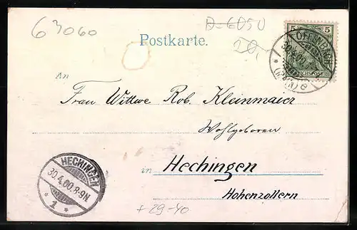 Goldfenster-AK Offenbach a. M., Passanten in der Frankfurter Strasse