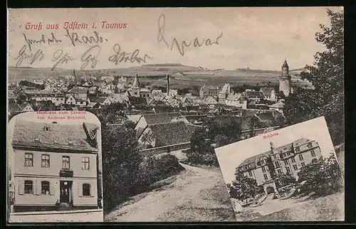 AK Idstein i. Taunus, Gasthaus zum Taunus, Schloss, Teilansicht