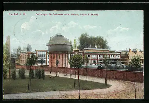 AK Hoechst a. M., Benzollager der Farbwerke vorm. Meister, Lucius & Brünig