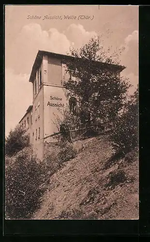 AK Welda /Thür., Gasthaus zur schönen Aussicht