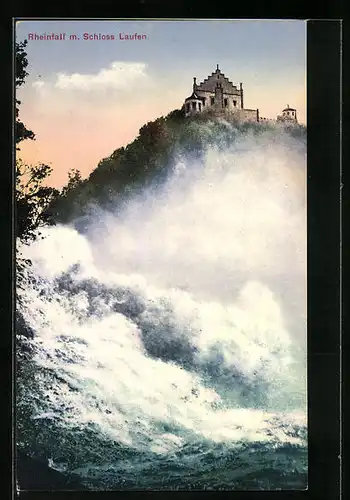 AK Neuhausen, Rheinfall mit Schloss Laufen