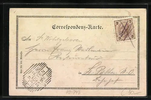 Künstler-AK Wasserfall in der Liechtensteinklamm