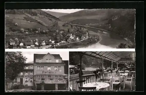 AK Lindach /Neckar, Aussen- und Innenansicht des Gasthofs Zum Hirsch