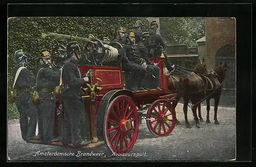 AK Amsterdam, Amsterdamsche Brandweer, Koolzuurspuit, Feuerwehrwagen