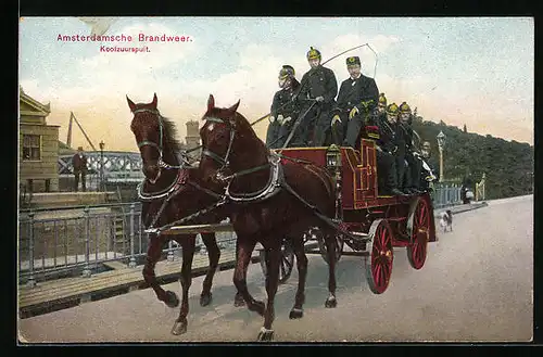AK Amsterdam, Amsterdamsche Brandweer, Koolzuurspuit, Feuerwehrwagen