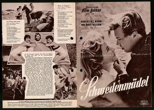 Filmprogramm IFB Nr. 2973, Schwedenmädel, Karlheinz Böhm, Maj-Britt Nilsson, Walter Giller, Regie: Thomas Engel