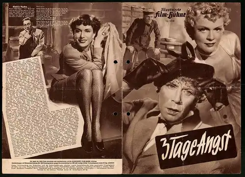 Filmprogramm IFB Nr. 1528, Drei Tage Angst, Rudolf Platte, Camilla Spira, Regie: Erich Waschneck