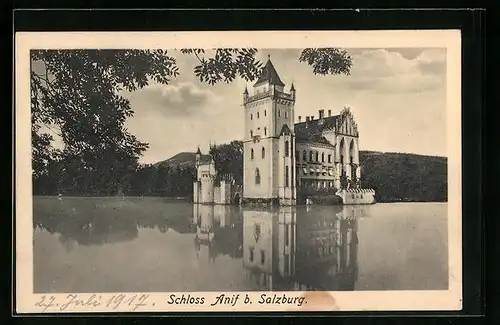 AK Anif, Schloss vom See aus