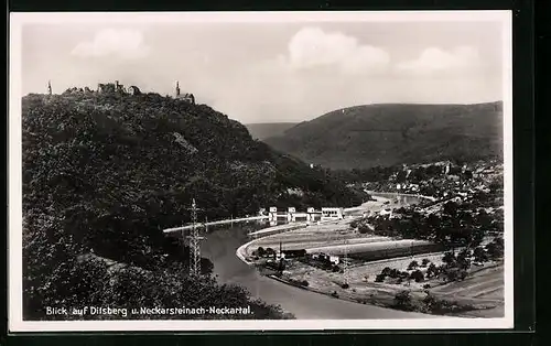 AK Neckarsteinach /Neckartal, Dilsberg mit Flusspartie