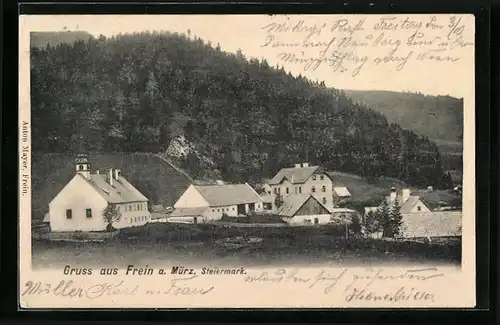 AK Frein a. Mürz, Teilansicht mit Kirche