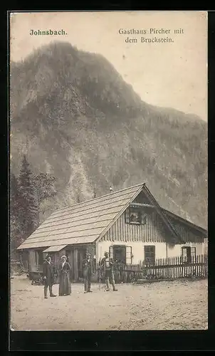 AK Johnsbach, Gasthaus Pircher mit dem Bruckstein