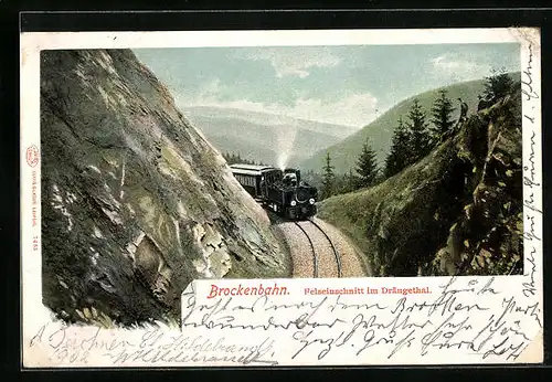 AK Brockenbahn, Felseinschnitt im Frängethal