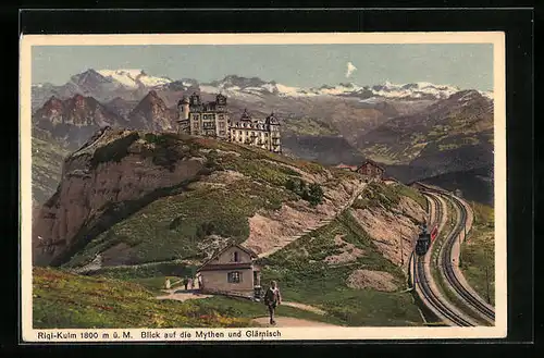 AK Rigi-Kulm, Blick auf die Mythen und Glärnisch