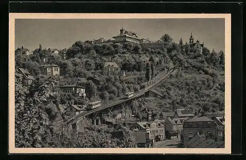 AK Dresden-Loschwitz, Luisenhof mit Bergbahn