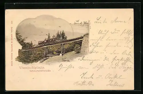 AK Vitznau, Rigibahn auf der Schnurtobelbrücke