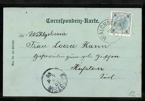 AK Walchsee, Ansicht Gasthof zur Post und Total mit See