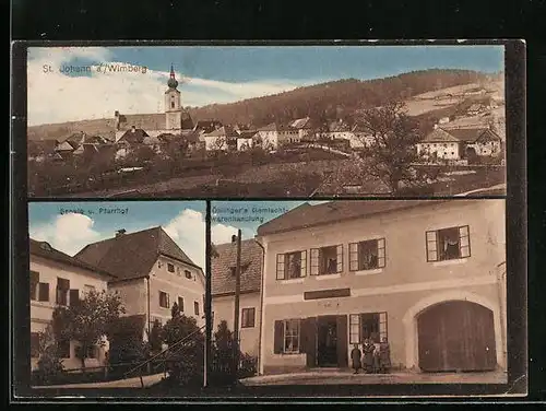 AK St. Johann, Blick auf Schule, Pfarrhof und Gesamtansicht