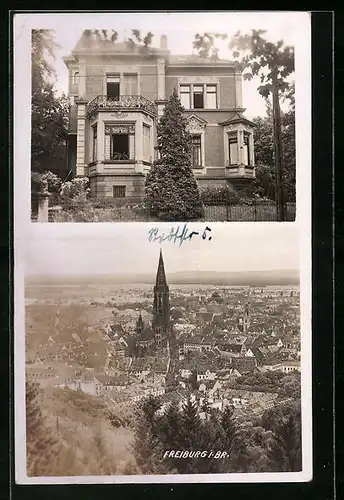 Foto-AK Freiburg i. Br., Villa Stadtstrasse 5, Münster im Stadtbild