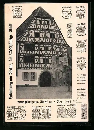 AK Ladenburg a. Neckar, Festpostkarte 1934 zum 2000 jährigen Bestehen1934, Neunhellerhaus