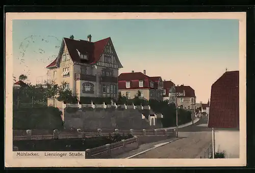 AK Mühlacker, Lienzinger Strasse mit Gebäudeansicht