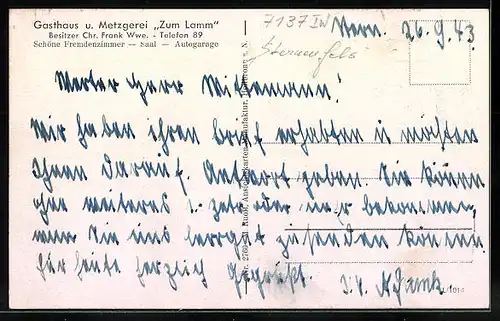 AK Sternenfels, Totalansicht mit Gasthaus zum Lamm