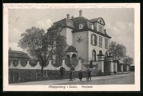AK Philippsburg /Baden, Ansicht Forstamt von aussen