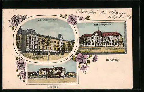 AK Annaburg, Unteroffiziervorschule, Neues Schulgebäude, Hinterschloss