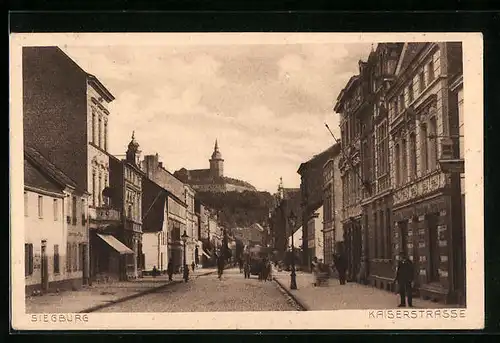 AK Siegburg, Kaiserstrasse mit Mitchaelsberg