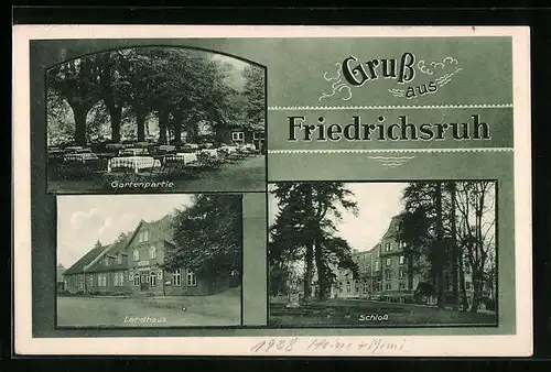 AK Friedrichsruh, Restaurant Landhaus Friedrichsruh, Gartenpartie, Schloss