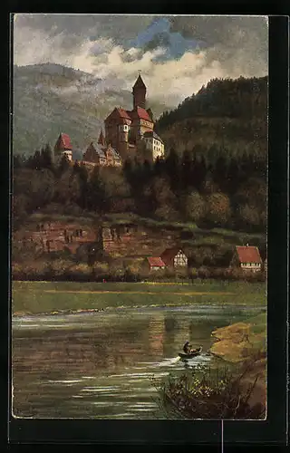 Künstler-AK Zwingenberg am Neckar, Schloss Zwingenberg